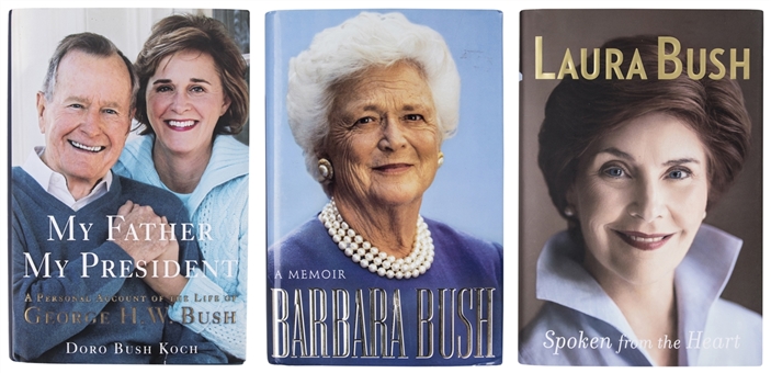 Lot of (3) George H.W. Bush & Doro Bush Dual Signed “My Father, My President” Hardcover Book & 2 First Ladies Signed Memories – Laura Bush “Spoken From The Heart” & Barbara Bush “A Memoir” (JSA)